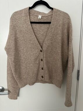 Lululemon Alpaca Wool Blend Cardigan Sweater Medium Relaxed Fit Cozy